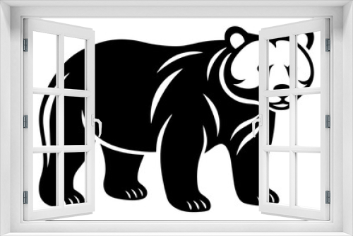 Fototapeta Naklejka Na Ścianę Okno 3D - bear silhouette vector illustration