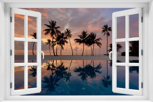 Fototapeta Naklejka Na Ścianę Okno 3D - Sunset in Maldives