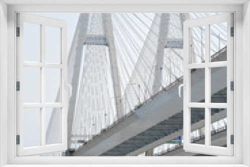 Fototapeta Naklejka Na Ścianę Okno 3D - St. Petersburg, Russia, 6 January: Big Obukhovsky bridge (cable-