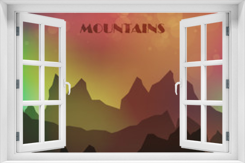 Fototapeta Naklejka Na Ścianę Okno 3D - Abstract colorful Mountains