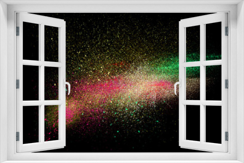 Fototapeta Naklejka Na Ścianę Okno 3D - Colorful powder explosion cloud concept on dark background 