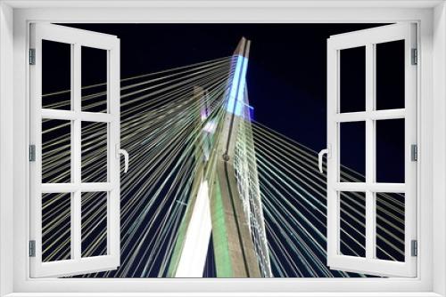 Fototapeta Naklejka Na Ścianę Okno 3D - Ponte estaiada durante a noite