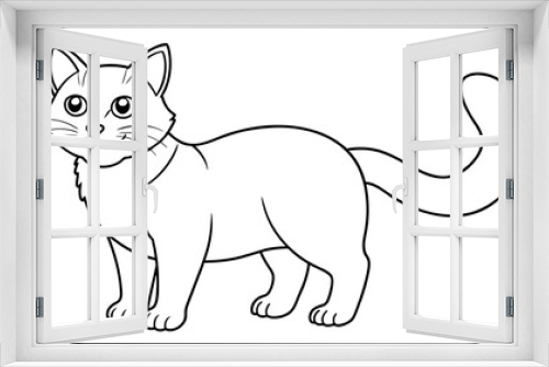 Fototapeta Naklejka Na Ścianę Okno 3D - cat-coloring-pages vector 