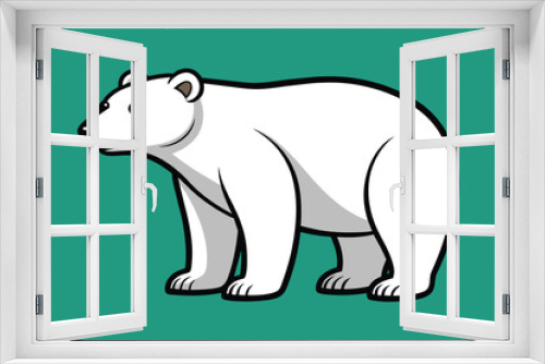 Fototapeta Naklejka Na Ścianę Okno 3D - Outline Polar Bear Vector Illustration, Plain Bear Silhouette Art
