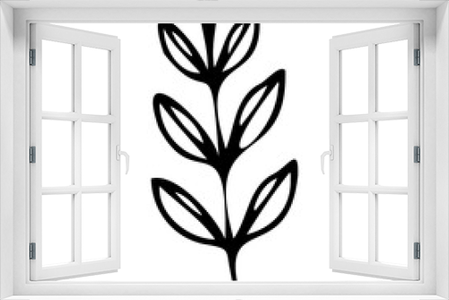 Fototapeta Naklejka Na Ścianę Okno 3D - Hand drawn leaves line linear black Strock Symbol visual illustration Leaves doodle Collection of pencil chalk hand drawn templates sketches patterns of different shape tree foliage 