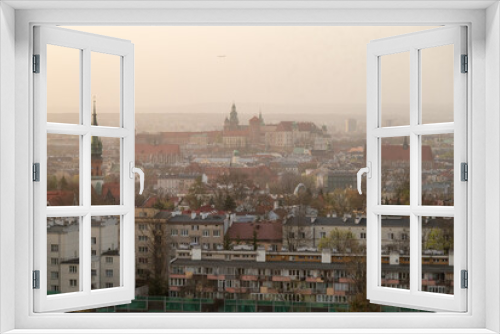 Fototapeta Naklejka Na Ścianę Okno 3D - Pył Saharyjski nad Krakowem widoczny z Kopca Krakusa