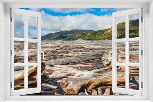 Fototapeta Naklejka Na Ścianę Okno 3D - The Floating Logs of Spirit Lake at Mount St. Helens, Stratovolcano in Skamania County, Washington State