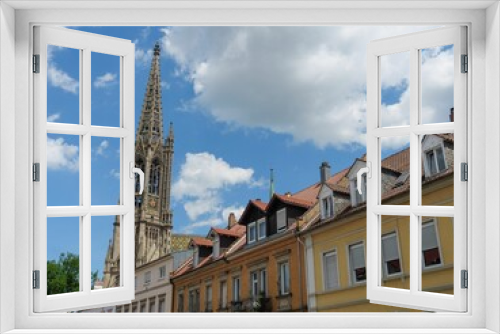 Fototapeta Naklejka Na Ścianę Okno 3D - View of buildings, the Gedachtniskirche in the background, in Speyer, Rhineland-Palatinate, Germany