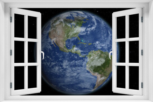 Fototapeta Naklejka Na Ścianę Okno 3D - Planet Earth with clouds - High quality 3d rendering. Elements of this image provided by NASA