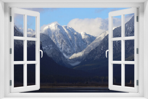 Fototapeta Naklejka Na Ścianę Okno 3D - Winter snowy scenery of mountain valley