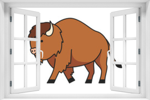 Fototapeta Naklejka Na Ścianę Okno 3D - Bison animal vector cartoon illustration