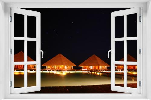Fototapeta Naklejka Na Ścianę Okno 3D - Malediven bei Nacht
