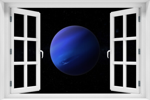Fototapeta Naklejka Na Ścianę Okno 3D - Neptune planet isolated in black background 3d illustration