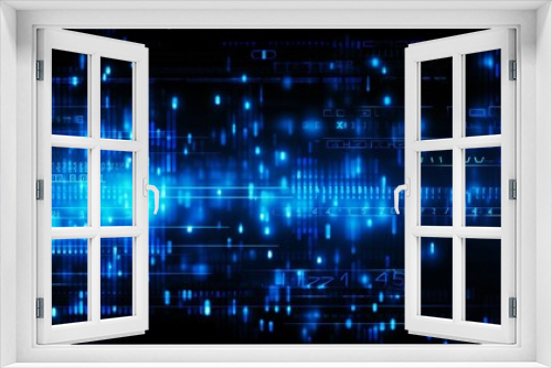 Neon Binary Blueprint, Futuristic Data Concept - Cybersecurity Pattern 