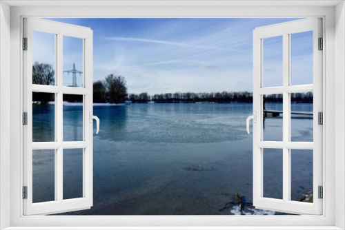 Fototapeta Naklejka Na Ścianę Okno 3D - Feringasee bei München im Winter