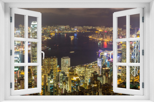 Fototapeta Naklejka Na Ścianę Okno 3D - Hong Kong skyline from The Peak