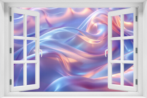 Abstract 3D fluid shapes in light pastel purple, pink and blue colors Background