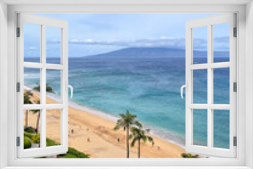 Fototapeta Naklejka Na Ścianę Okno 3D - Beautiful view of Lanai from the shores of Maui, Hawaii
