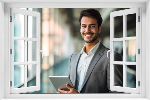 Business man with tablet 