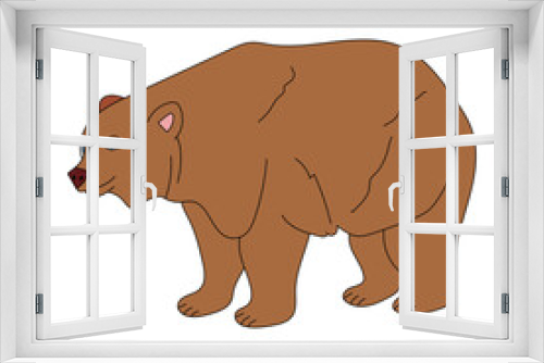 Fototapeta Naklejka Na Ścianę Okno 3D - Colorful Bear Clipart. Cartoon Wild Animals Clipart Set for Lovers of Wildlife. 