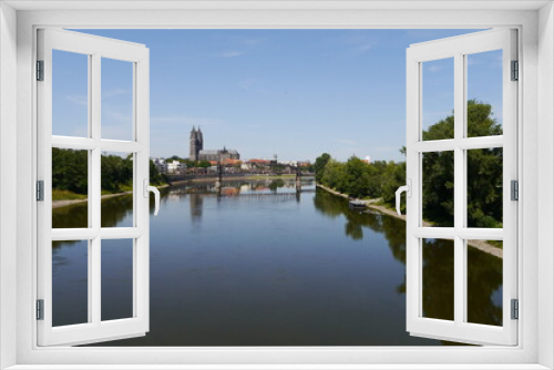 Fototapeta Naklejka Na Ścianę Okno 3D - Elbe in Magdeburg