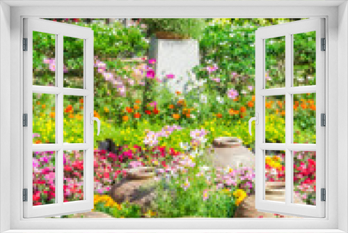 Fototapeta Naklejka Na Ścianę Okno 3D - Beautiful flower garden.