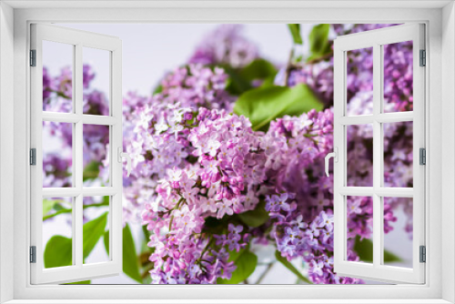 Fototapeta Naklejka Na Ścianę Okno 3D - Syringa vulgaris or lilac purple fragrant garden flowers.