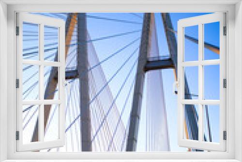 Fototapeta Naklejka Na Ścianę Okno 3D - Cable-stayed  bridge in the morning