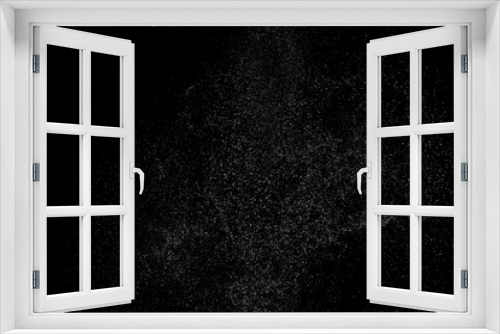 Fototapeta Naklejka Na Ścianę Okno 3D - White texture on black background. Light pattern textured. Abstract grain noise. Water realistic effect. Illustration, EPS 10.