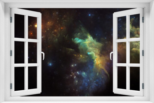 Fototapeta Naklejka Na Ścianę Okno 3D - Colorful Nebulous Space