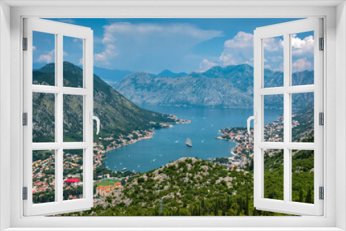 Fototapeta Naklejka Na Ścianę Okno 3D - Panorama of Boka Kotorska bay in Montenegro