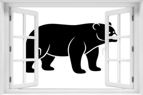 Fototapeta Naklejka Na Ścianę Okno 3D - bear silhouette vector illustration