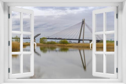 Fototapeta Naklejka Na Ścianę Okno 3D - cable-stayed bridge in the netherlands