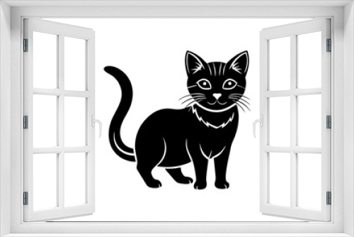 Fototapeta Naklejka Na Ścianę Okno 3D - cat silhouette vector art illustration