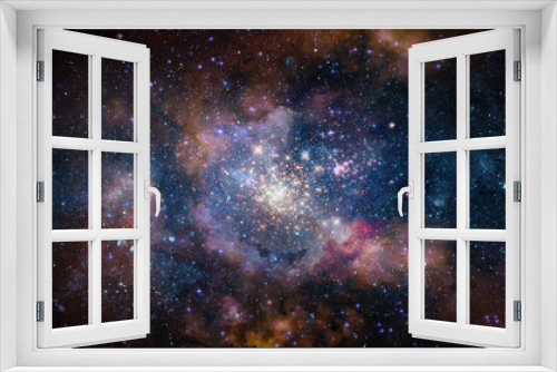Fototapeta Naklejka Na Ścianę Okno 3D - Space scene with stars in the galaxy. Panorama. Universe filled with stars, nebula and galaxy. Elements of this image furnished by NASA.