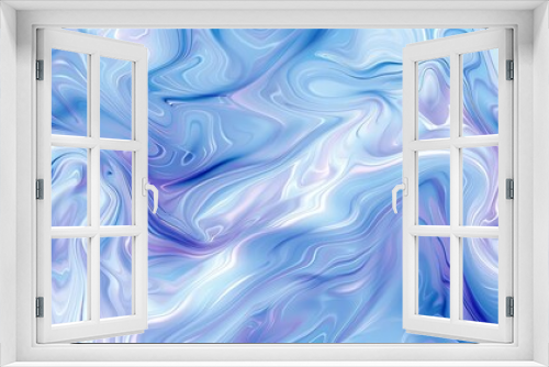 A closeup of swirling patterns in light blue and purple, resembling liquid marble textures, with fluid lines and delicate swirls creating an abstract background for design