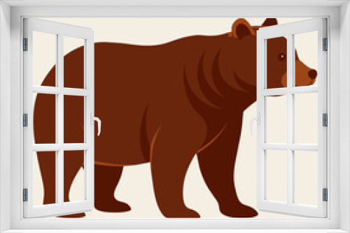 Fototapeta Naklejka Na Ścianę Okno 3D -  Beauty of Brown Bear Silhouette A Nature's Emblem