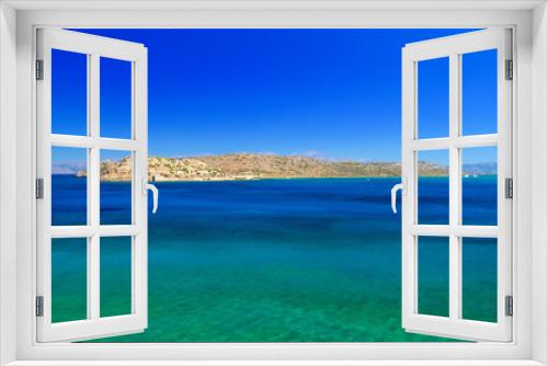 Fototapeta Naklejka Na Ścianę Okno 3D - Spinalonga island at turquise water of Crete, Greece