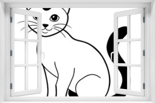 Fototapeta Naklejka Na Ścianę Okno 3D - black and white cats