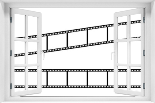 Fototapeta Naklejka Na Ścianę Okno 3D - 35mm film strip vector design with 15 frames on white background. Black film reel symbol illustration to use in photography, television, cinema, travel, photo frame. 