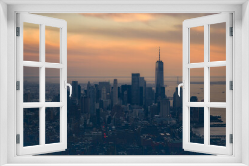 Sunset view from a skyscraper in New York (USA)