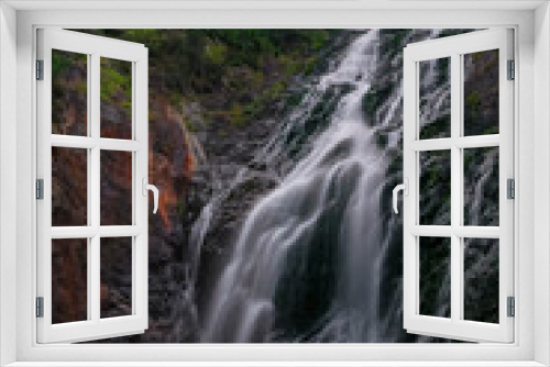 Fototapeta Naklejka Na Ścianę Okno 3D - Espigantosa waterfall. Long exposure. Vertical. Eriste. Benasque Valley. Pirineo. Pirineo aragonés. Aragón. Spain.