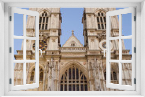 Fototapeta Naklejka Na Ścianę Okno 3D - Westminster Abbey at night, London, England, UK...