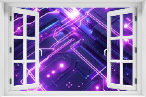 a neon background, purple, glowing, geometric shapes