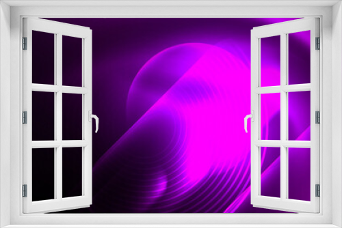 Fototapeta Naklejka Na Ścianę Okno 3D - A neon purple light is illuminating a dark black background, creating a mesmerizing visual effect reminiscent of a pink sky reflected on water