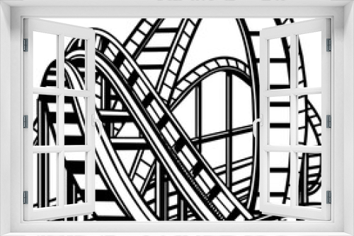 Fototapeta Naklejka Na Ścianę Okno 3D - black and white vector