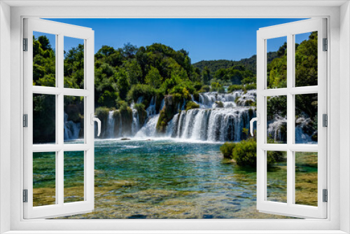 Fototapeta Naklejka Na Ścianę Okno 3D - Beautiful landscape in the Krka National Park in Croatia. Natural Waterfalls. Natural wonders