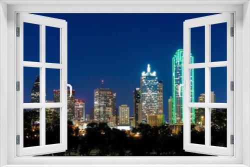 Fototapeta Naklejka Na Ścianę Okno 3D - Dallas City skyline at twilight