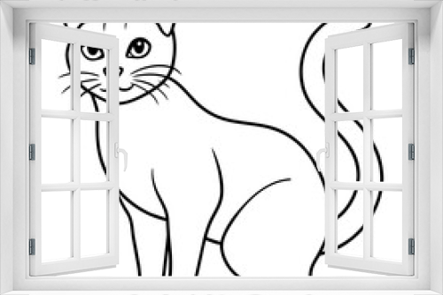 Fototapeta Naklejka Na Ścianę Okno 3D - illustration of a cat
