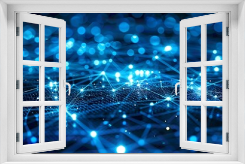 Intricate Network of Connected Points and Lines Illustrating the Complexity and Reach of Global Data Systems